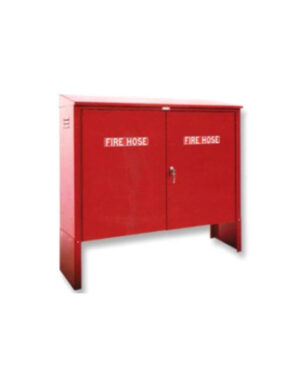 Outside hose storage cabinet
