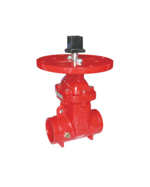 Grooved NRS gate valve with post flange and wrench nut