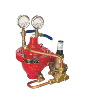 Grooved angle type pressure reducing valve