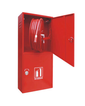 Vertical two compartment fire cabinet